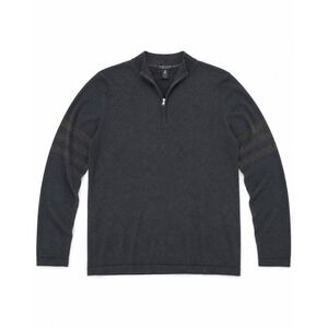 Marco Fiori Quarter Zip Sweater Mens XXL Gray Merino Wool Made in Italy Pullover